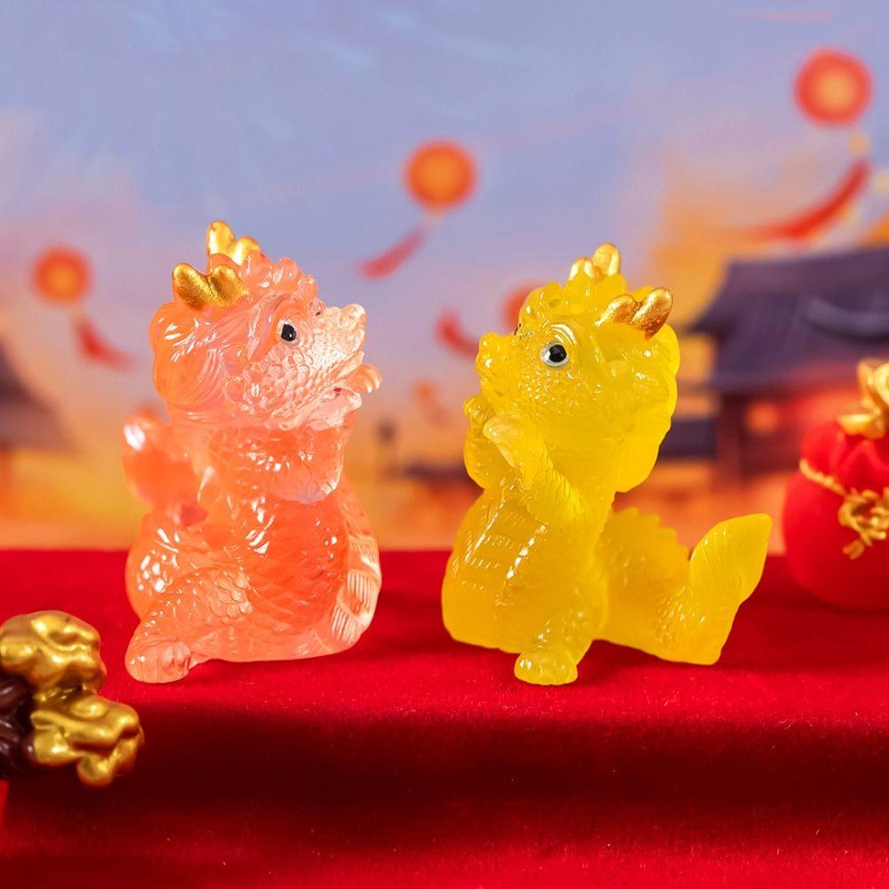 Small Transparent Resin Dragon Ornaments Cartoon Auspicious Dragons Dragon Figurine  Children
