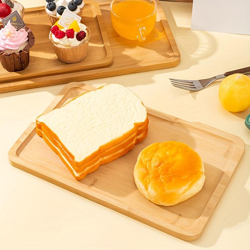 1 Pc Wooden Tray Simple Square Large Bread Tray, Thickened Restaurant Tea House Tray Cafe Drink Tray for Home Kitchen