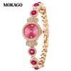 Mokago Women's Quartz Alloy Temperament Watch with Full Diamond Crown and Bracelet - Waterproof Light Luxury