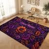 Floral Garden Theme Crystal Velvet Floor Rug Personalized Custom Name Text Warm Carpet Home Decoration