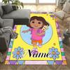 Dora's Colorful Adventure Customize Your Name Area Rug Design for Outdoor Game Room Dormitory Kitchen Anti-slip Rug Office home decor