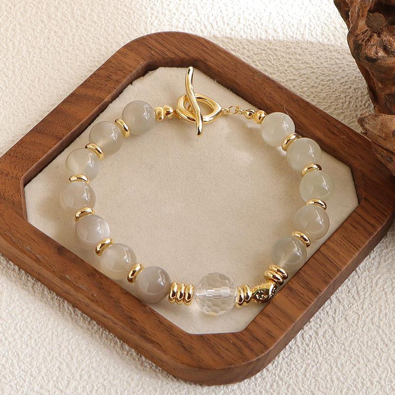 Natural Cream Moonlight Bracelet Natural Crystal Jewelry Versatile White Douyin Hot Sale Bracelet