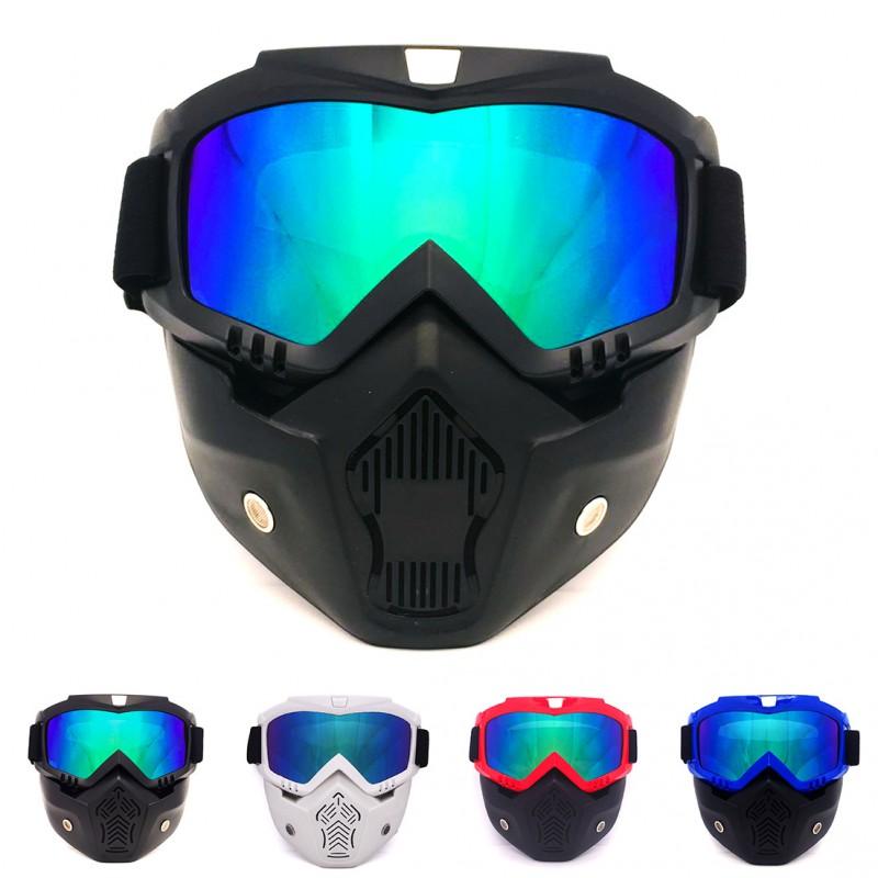 Vintage-Style Motorcycle Goggles Off-Road Riding Full Frame Windproof Protective Eyewear With Interchangeable Lenses