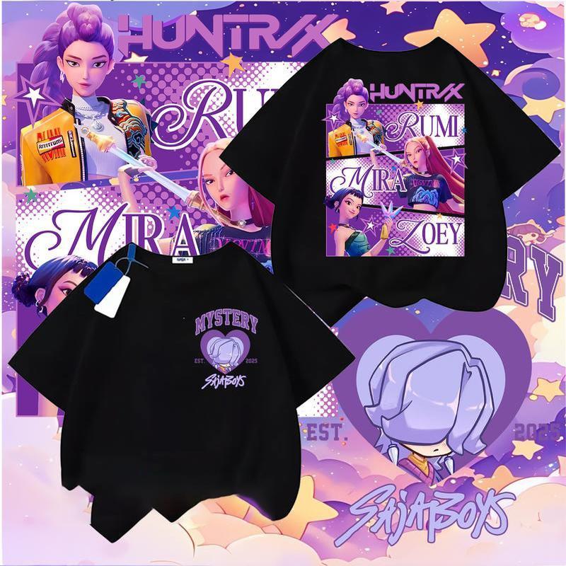 Dívčí oblečení pro batolata Kpop Lovci démonů Kreslené tričko Vtipný dárek pro fanoušky Harajuku Cool dětská trička Letní topy