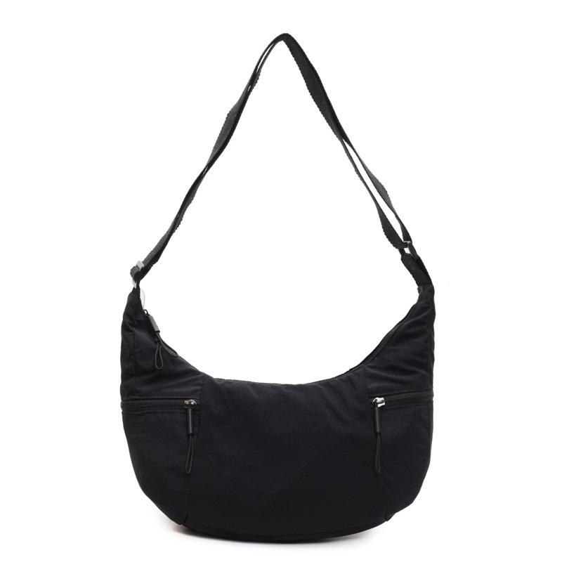 2025 Fashion New Casual Large-capacity Croissant Light and Simple Washed Cloth Versatile Commuter Shoulder Messenger Bag