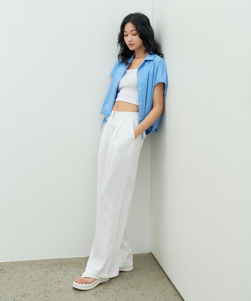 MAKE A TOAST Semi Low-Rise Pocket Pants White Mbespa005Wh