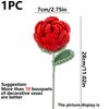 Künstliche Handgemachte Häkelgarn Rosenblumen Outdoor Garten Hochzeit Brautsträuße Zuhause Vase Festival DIY Geschenk Valentinstag
