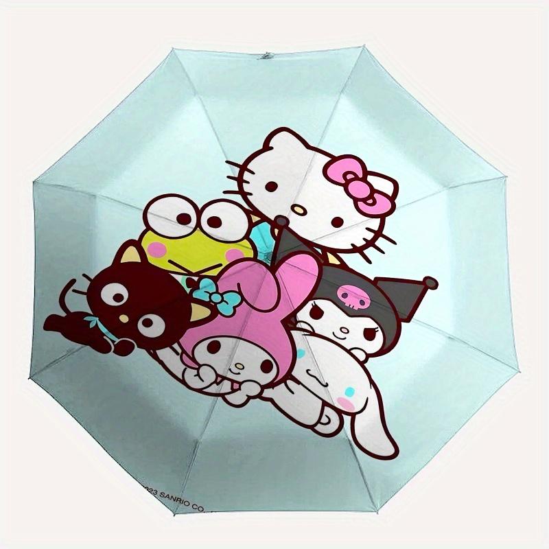 Hello Kitty,Sanrio Characters Automatic opening and closing folding umbrella with 8 rib frame and compact travel design,perfect for all oc