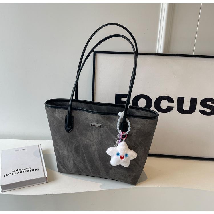 Retro big bag, new women's shoulder tote bag, versatile and large-capacity class commuter bag, fashionable