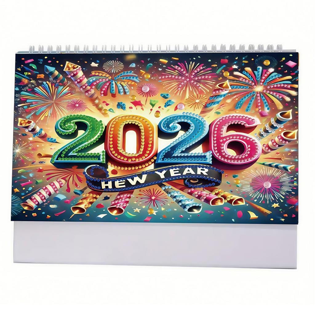 5D/DIY Calendar Shiny Rhinestones Decor Calendar Multi-Purpose Crystal Painting Desk Calendars Kit for Wedding Birthday Holiday