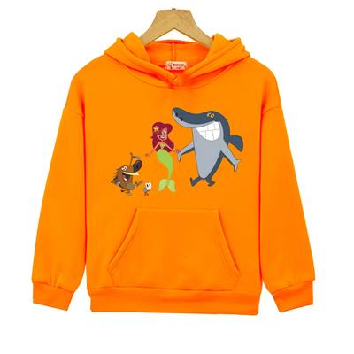 Zig and Sharko Cartoon Print Short Moletom Skipper WithHooded Clothing Boys/girls Sudaderas Pullovers Sleeve Print Hoodie KawaiI