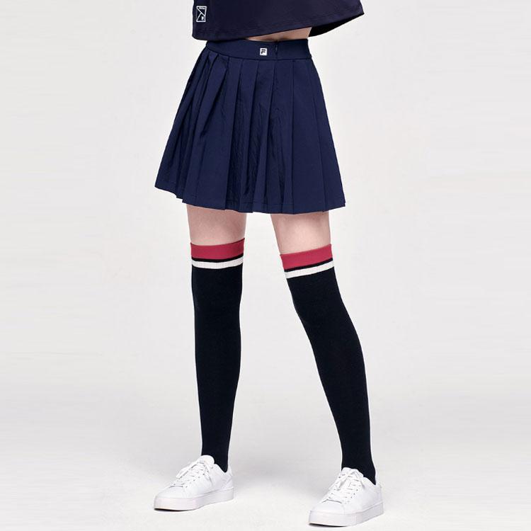 Fila Tennis Woven Solid Color Mid Waist Pleated Skirt Women Skirts Blue A11W123324F-NV
