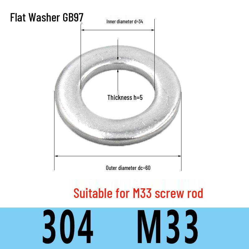 Stainless Steel Flat Washer Spacer (304/316/201) M3-M36