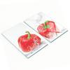 Tempered Glass Kitchen Boards with Red Pepper Graphics 2x30x52 Cm