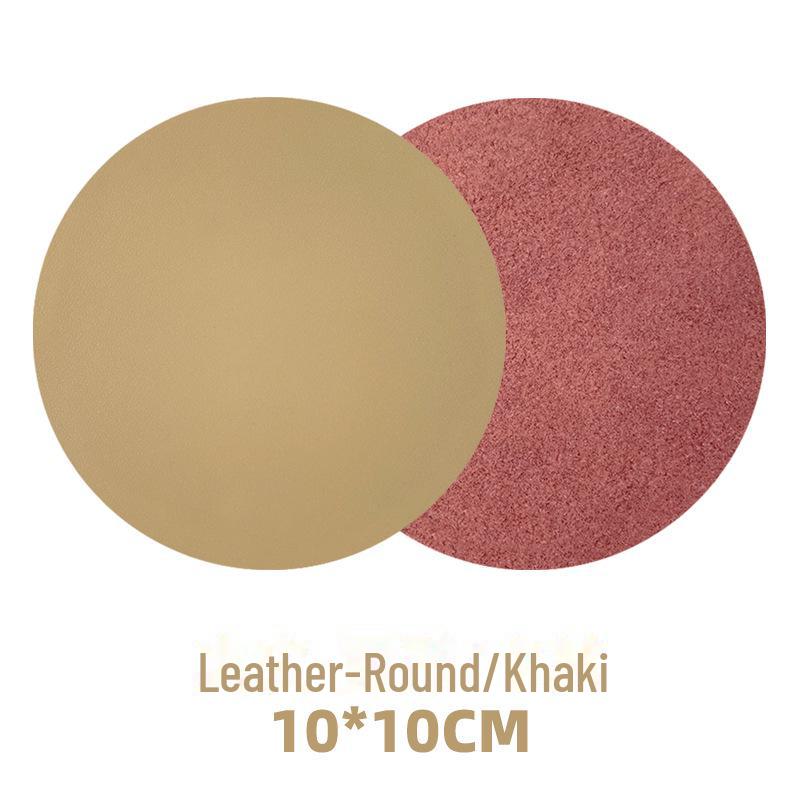 Custom PU Leather Tea Coasters with Hand-Sewn Edges and Insulation Pad, Featuring Your Enterprise Logo.