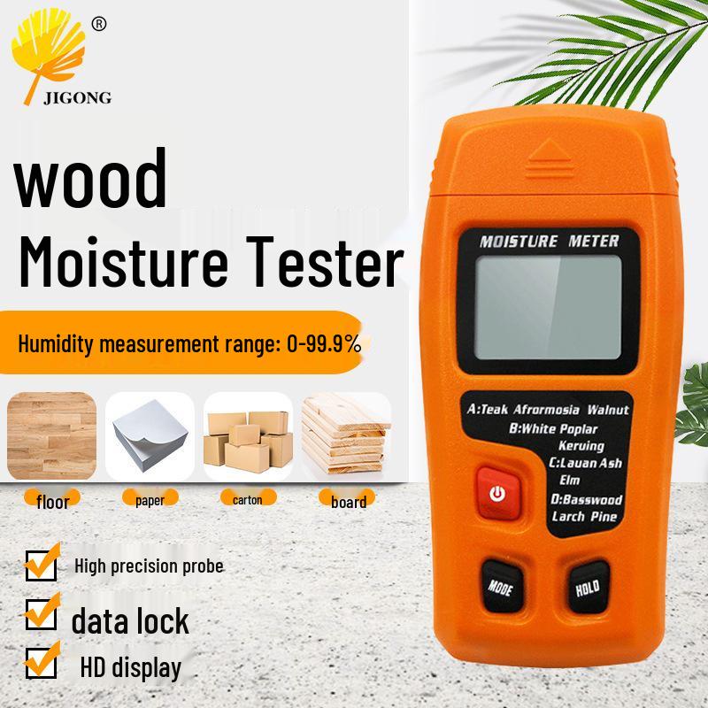 Wood Moisture Tester Meter for Flooring, Cardboard & Hygrometer Dampness Measurement