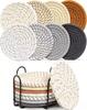 8pcs Handwoven Coasters Made of Cotton Absorbent and Heat-resistant Solid Color Nordic Style Coaster for Home Decoration