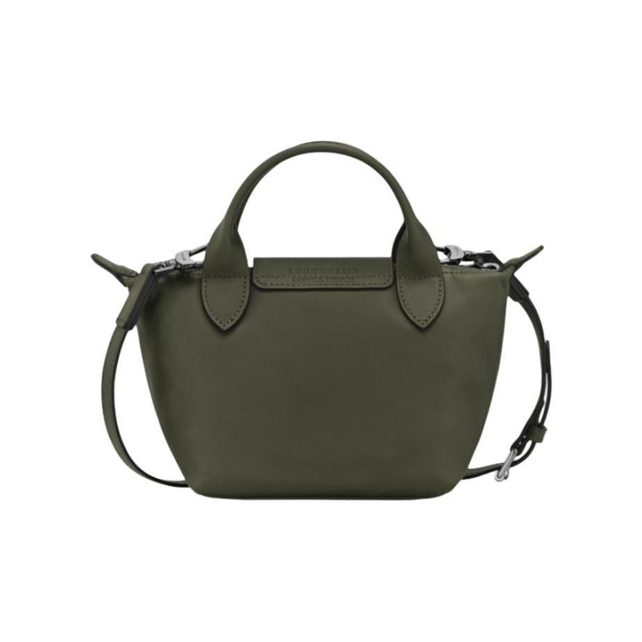 Longchamp Bolso Tote Mini de Cuero con Logo de Caballo Le Pliage Bolsos Tote para Mujer Verde 1500987549