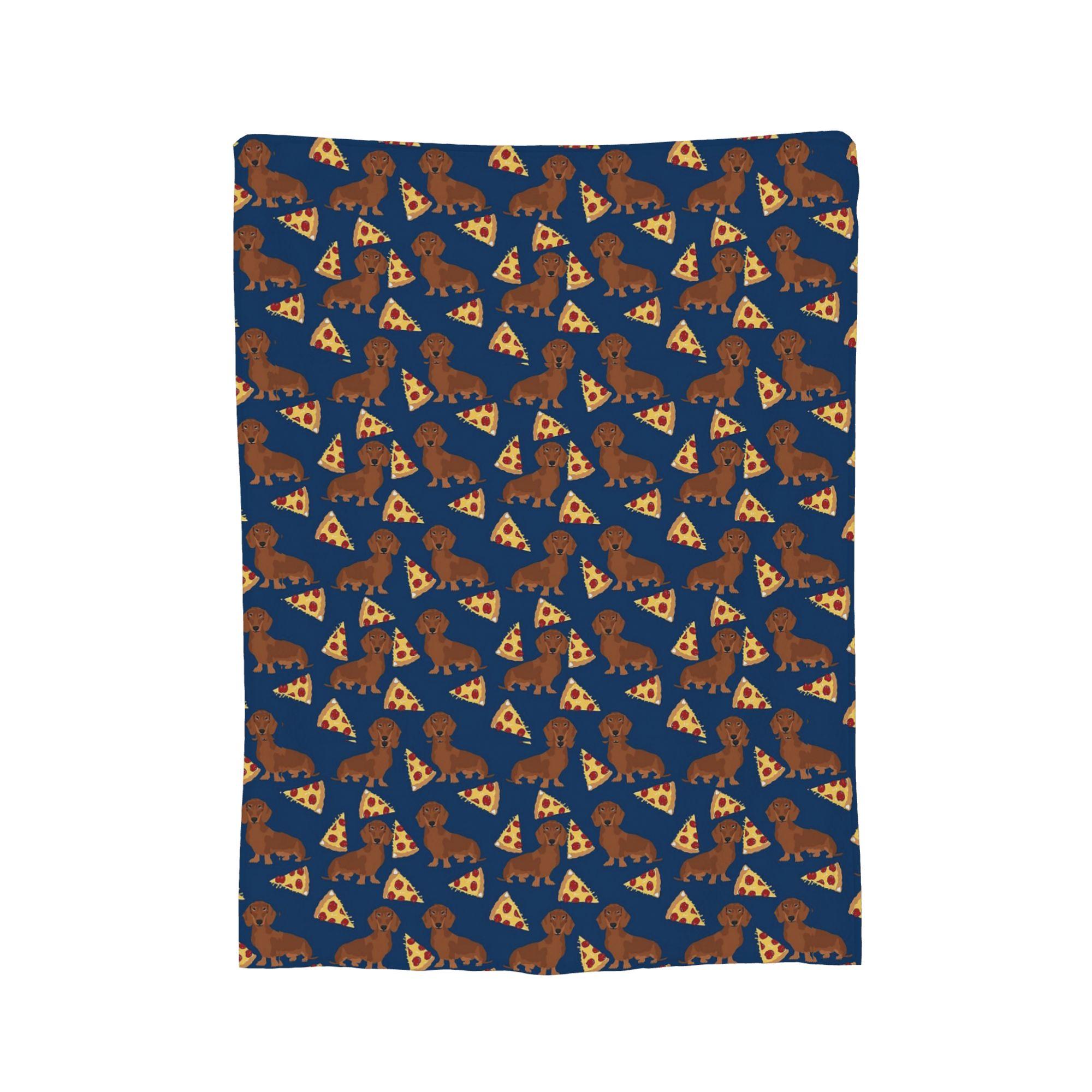 

Dachshund Love Pizza Dog Blankets Flannel Winter Food Funny Multifunction Warm Throw Blanket for Bedding Office Bedspreads 30x40in