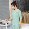 Women's Summer Beauty Salon Uniform Set - 7-Sleeve Foot Bath Technician Outfit