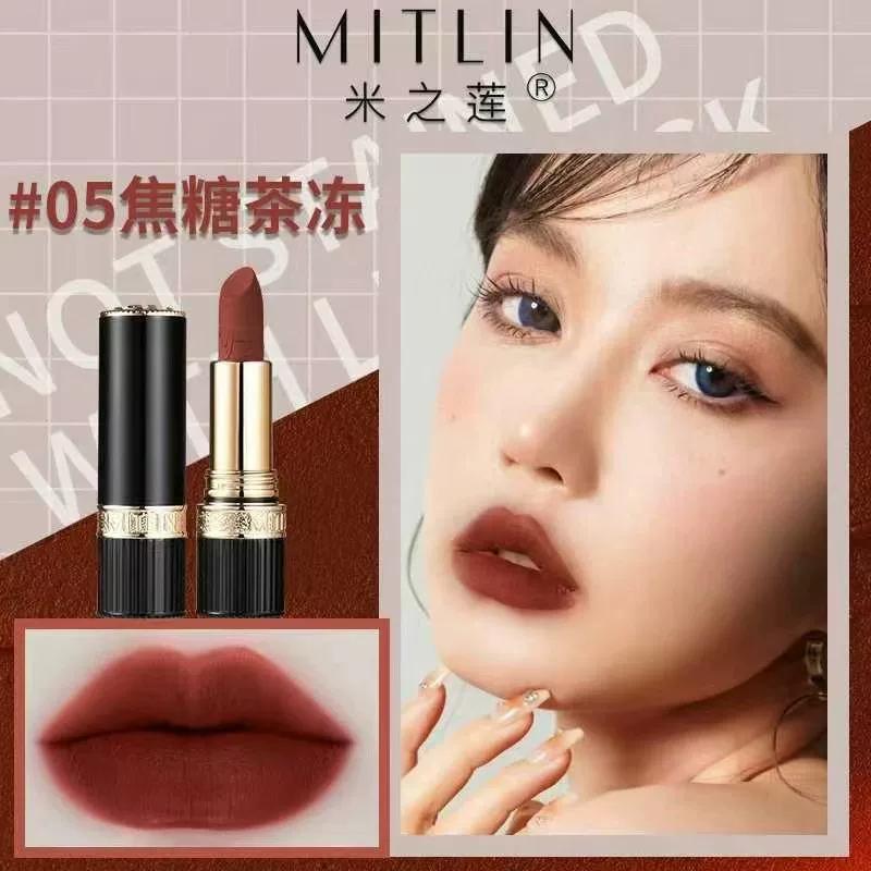 Velvet Matte Lipstick Milk Apricot Carrot Lipstick