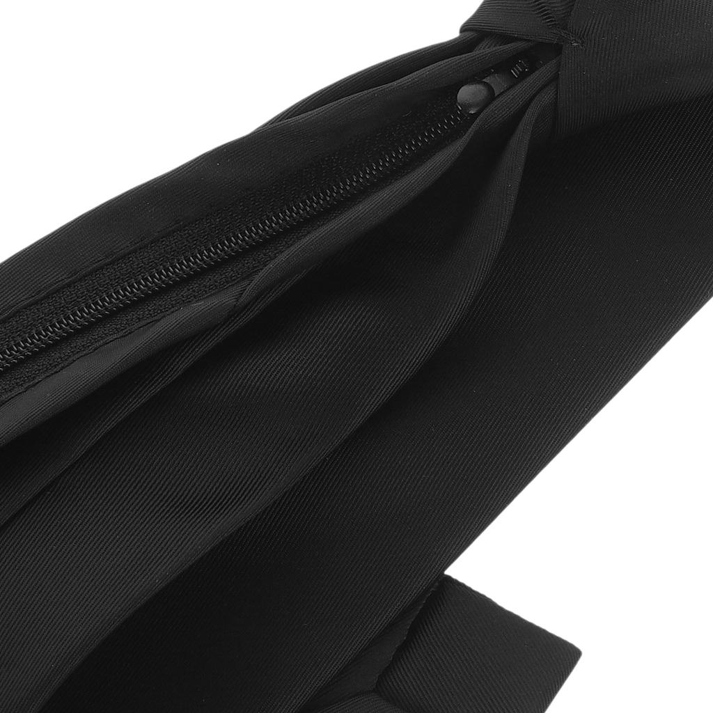 Solid Color Black Zipper Neck Tie Pre-Tied Classic Design Lightweight Comfortable Formal Party Business Men Neck Tie