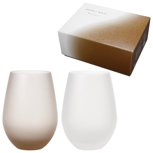 Toyo Sasaki Glass Frosty Pair Tumbler (Brown x White) G105-T331