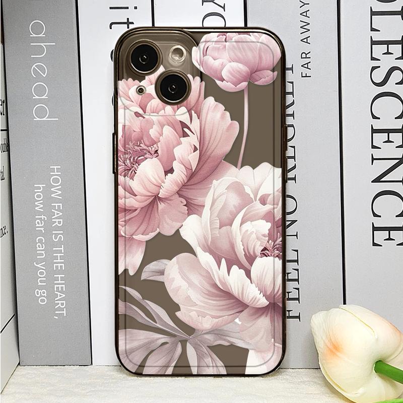 Schöne Ölmalerei Lotusblume Handyhülle für IPhone 16 15 14 11 Pro Max 13 12 Mini XR XS X 7 8Plus SE2 Weiche Silikonhülle