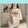 Summer Korean Style Loose Fit Letter Print T Shirt For Women Casual Wear