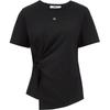 Women's Solid Color Slimming Round Neck Short Sleeve T-Shirt