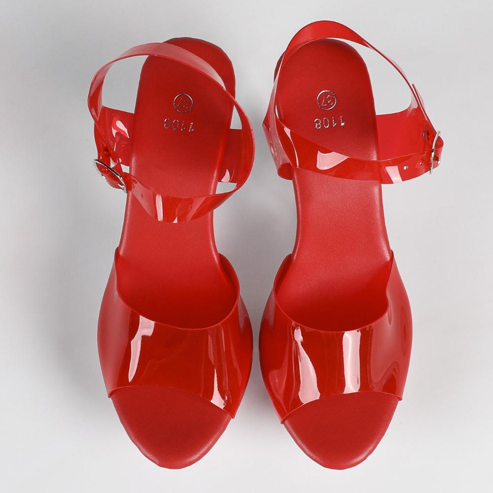 

10.5CM 2026 Korean Wedge Sandals, Floral Heel Crystal Sole Shoes, Runway Pole Dance Nightclub Heels LFD-1108WG-F78 43 червоний