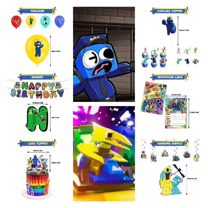 Rainbow Friend 2 Birthday Party Set Decorate With Vibrant Rainbow Theme Includes Cake Topper, Balloons, And More!