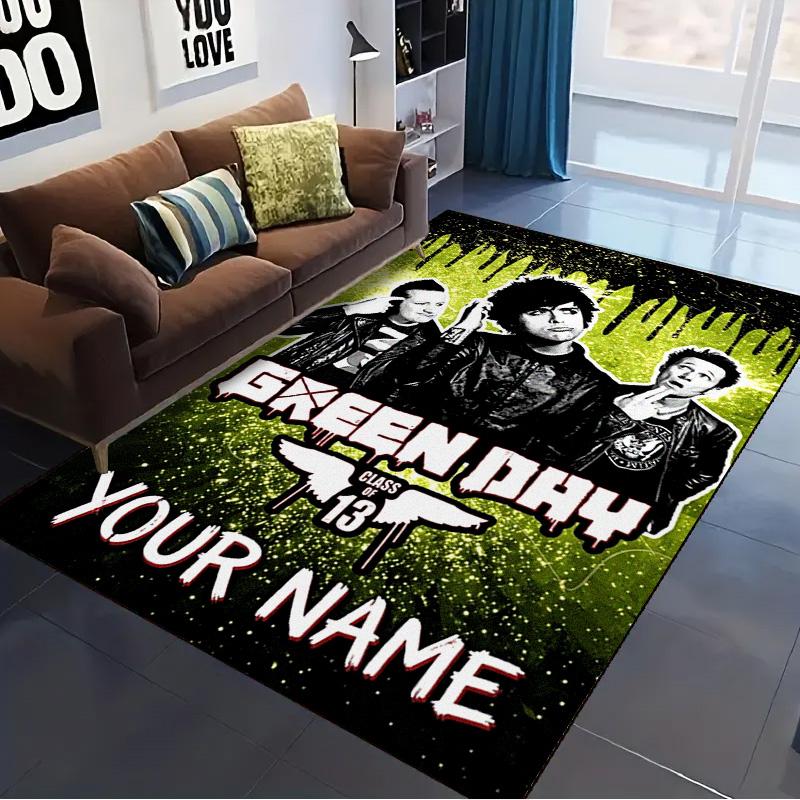 Name Custom Band Green Day Carpet Rug for Living Room Bedroom Home Sofa Decoration,Kids play Non-slip Floor Mat