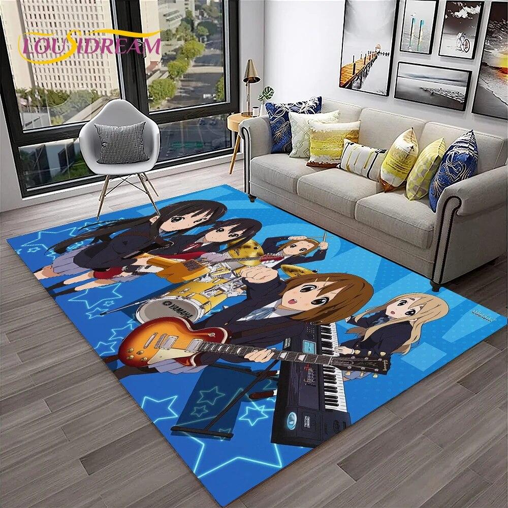 Cute Lolita K-ON Kawaii Girls Cartoon Carpet Rug for Home Living Room Bedroom Sofa Doormat Decor,kid Area Rug Non-slip Floor Mat