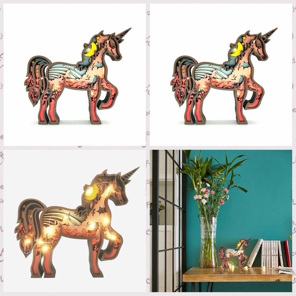 

Ремесло деревянный единорог ручной работы скульптуры единорога игрушка скандинавская спальня