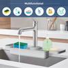 Upgraded Silicone Sink Faucet Splash Guard Draining Rack Sponge Holder for Kitchen Counter Wash Basin and Bathroom
