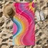 1pc Vibrant Colorful Waves Pattern 2D Printed Microfiber Beach Towel, Quick Dry Super Absorbent. Great for Beach, Pool