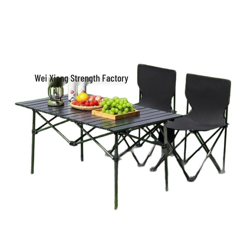 Portable Outdoor Folding Table and Chair Set - Durable Egg Roll Design for Camping, Picnics, & Fishing