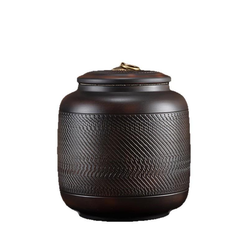 Premium Purple Clay Ceramic Tea Canister for All Teas – Large Capacity, Airtight Storage.