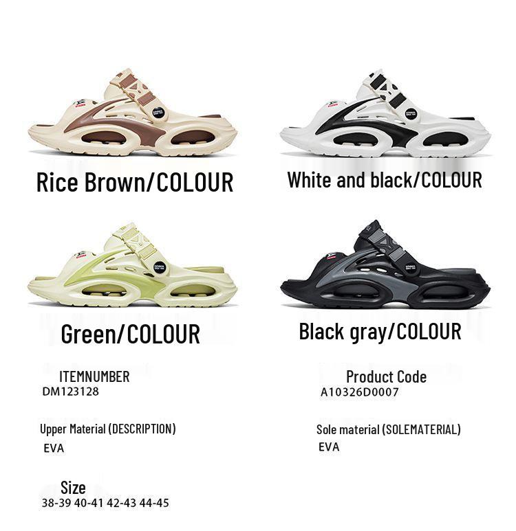 Men's Durable Waterproof Sandals - Two-Way Wear, Non-Slip, Thick-Soled Summer Slippers for Outdoor and Driving.