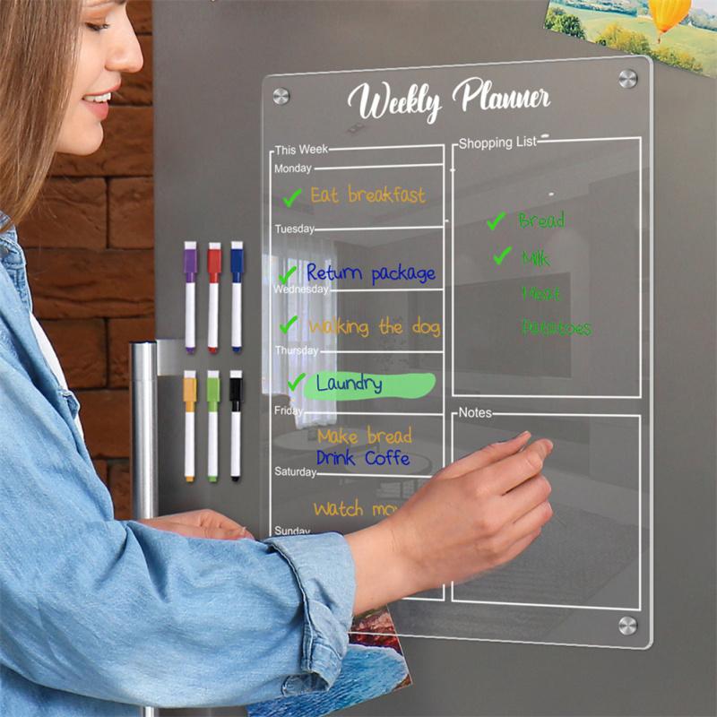 Акриловый календарь для холодильника, магнитная доска для еженедельного .