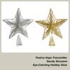 Christmas Tree Top Decoration Metal Star Shaped Gold Shining Tree Top Decoration With Sparkling Design Christmas Tree Topper