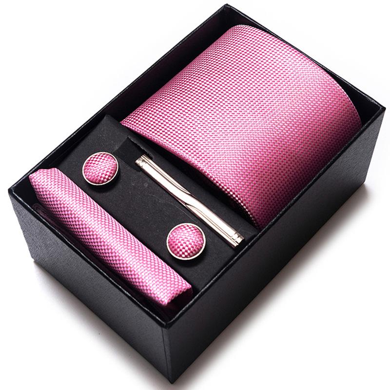 Cravatta Uomo Sposo Matrimonio Compleanno Regalo Per Ragazzi alla Moda Formale Casual Cravatta Asciugamano da Taschino Set Scatola Regalo