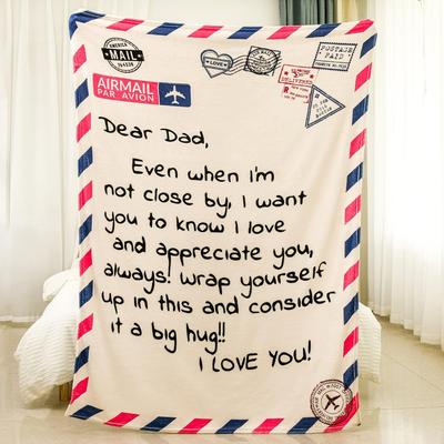 Fathers Day Blankets Gifts for Dad from Wife Daughter Son Letter Warm Soft Throw Blankets for Dad Birthday Gifts Father Blankets