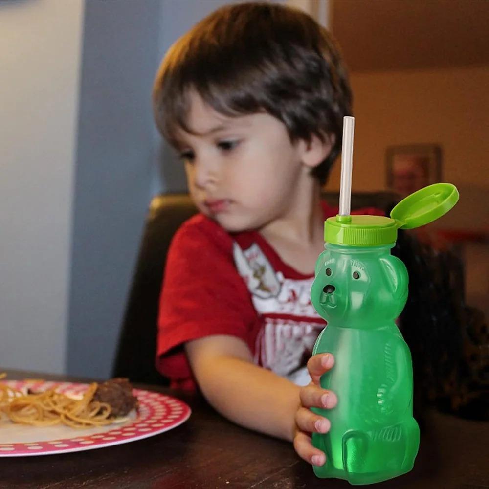 Hrníčky se slámkou Honey Bear pro miminka s flexibilními slámkami 8 OZ Sippy lahvičky Potravinářský a BPA Free