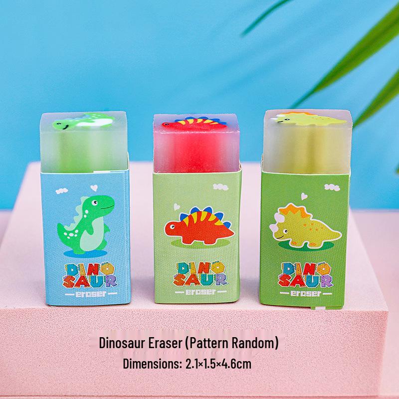 Cute Cartoon Dinosaur 4B Eraser for Primary Students - Sandwich Design for Exams and Office Correction.