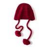 Customized autumn and winter cashmere thickened knitted warm braid hairball men's and women's cashmere caps