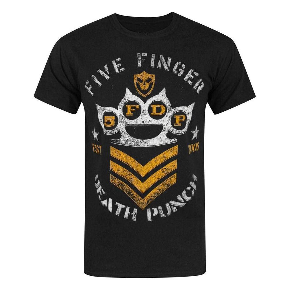 

Five Finger Death Punch T-Shirt FFDP Chevron Band Official New Black XL