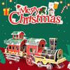 Christmas House Christmas 3D Puzzle Train Children Model Toy Montessori Paper Card Jigsaw  Kids
