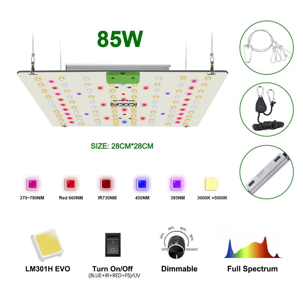 EU Stock 3000K 5000K UV IR Red Full Spectrum LED Grow Light LM301H EVO 85W LED Grow Light